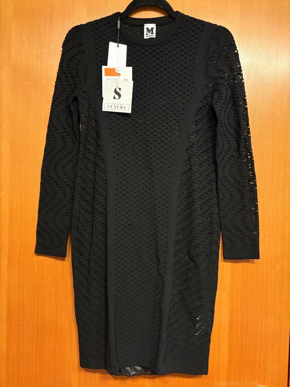 Missoni Black Long Sleeve Knit Mesh Dress - Picture 3 of 3